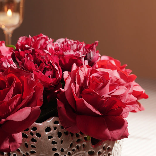 Red Rose Artificial Flower Stem - Single