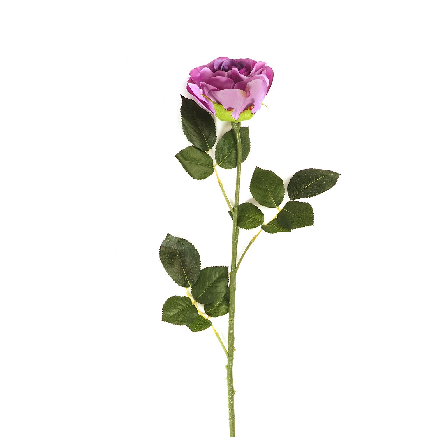 Purple Rose Faux Flower Stem - Single