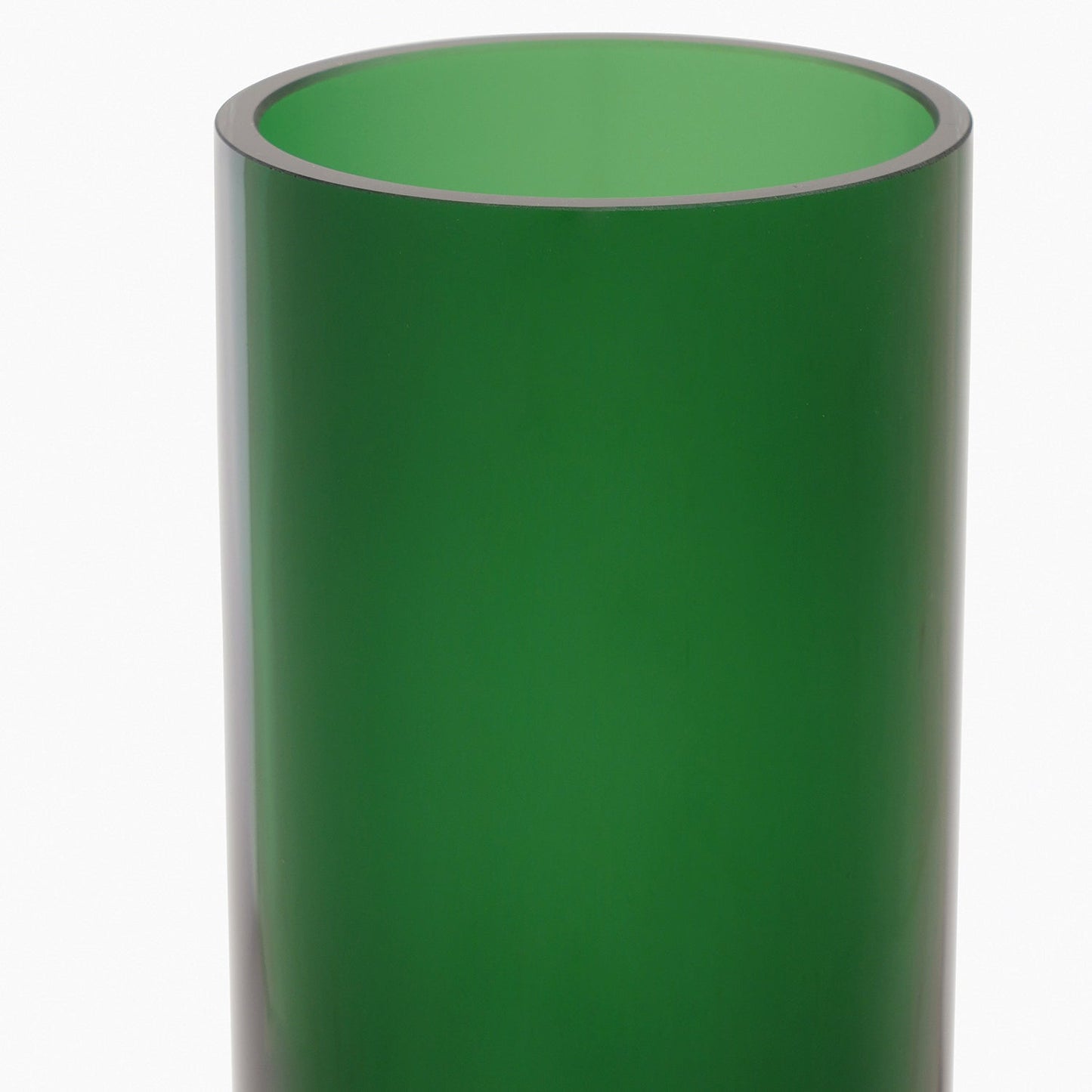 Green Cylindrical Straight Glass Vase - Medium