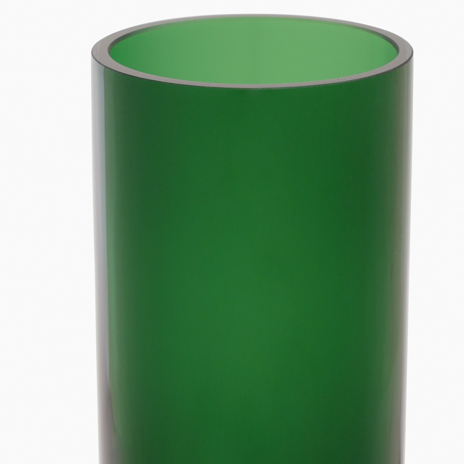 Green Cylindrical Straight Glass Vase - Medium