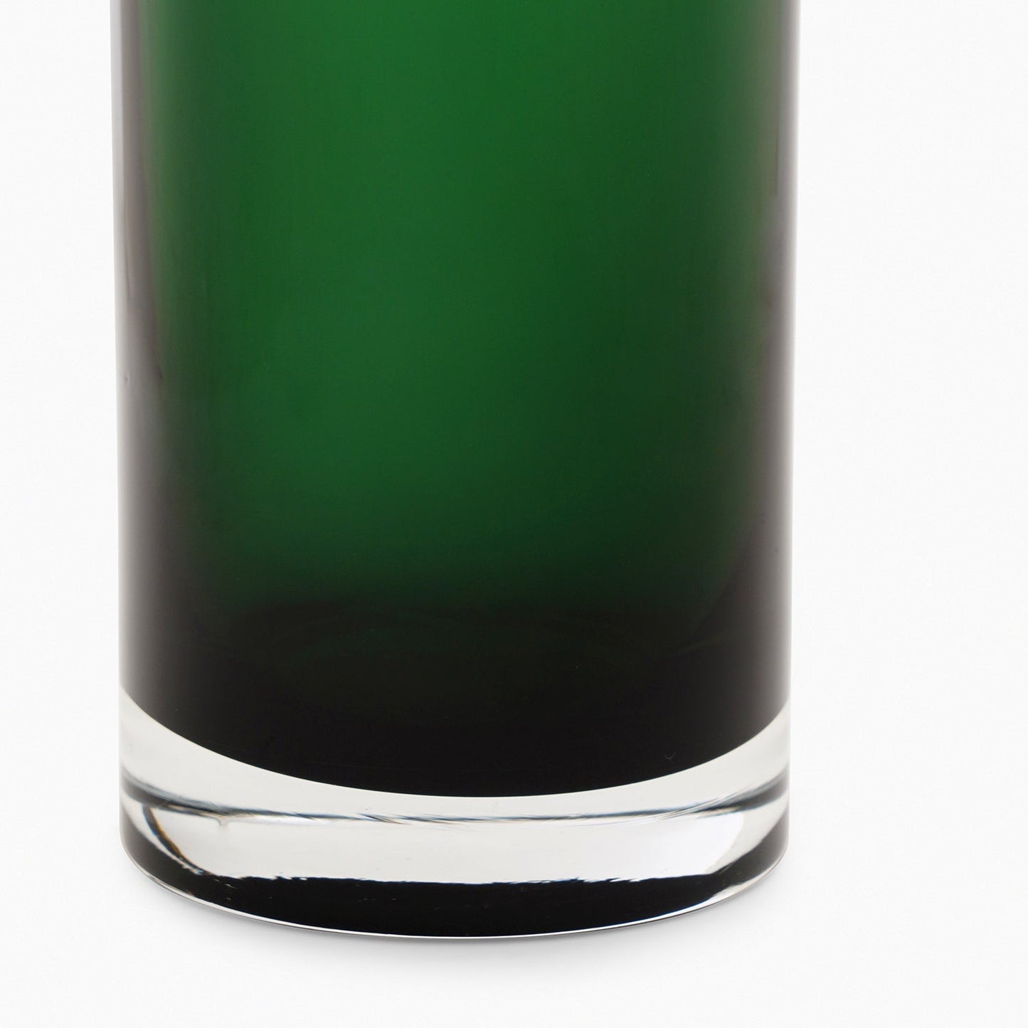 Green Cylindrical Straight Glass Vase - Medium