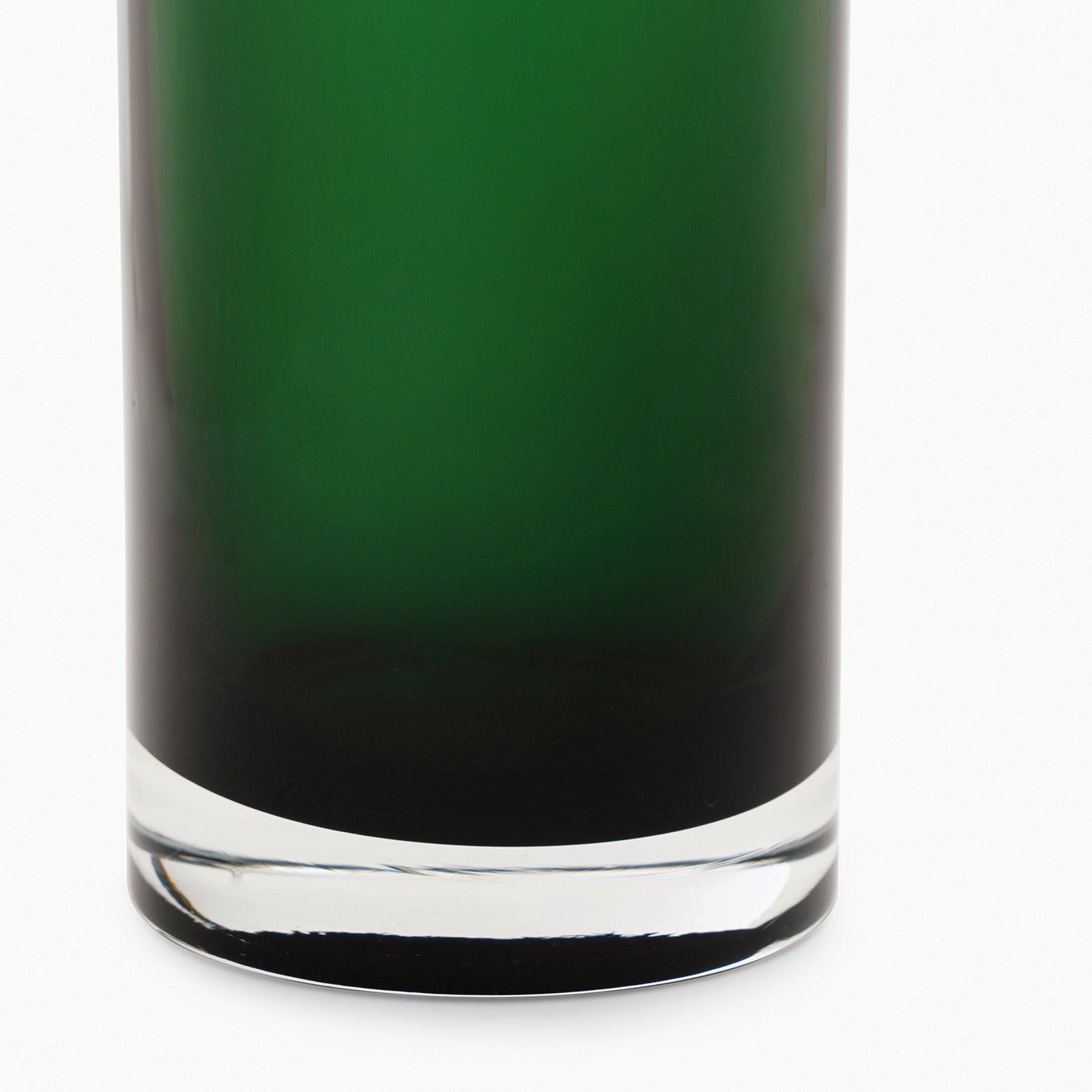 Green Cylindrical Straight Glass Vase - Medium