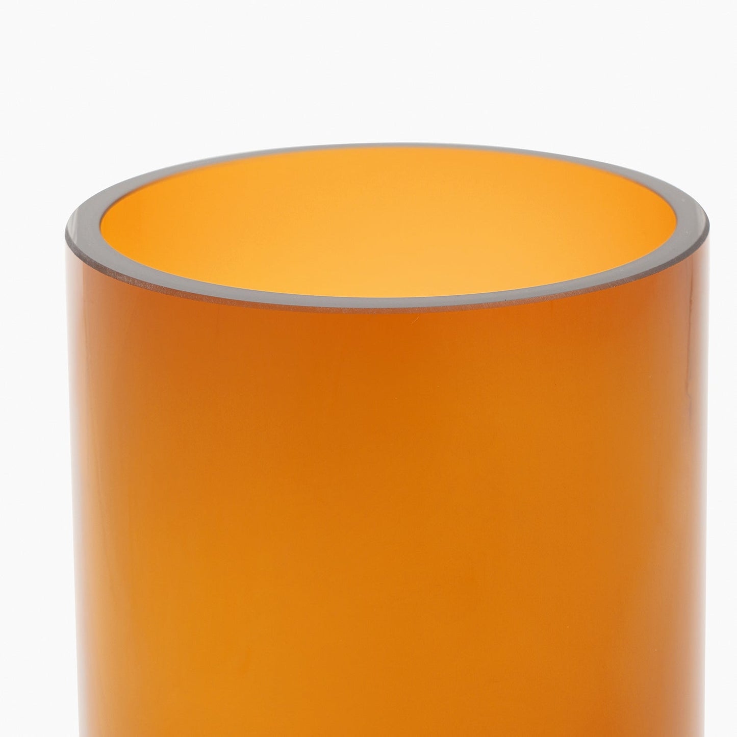 Dark Brown Cylindrical Straight Glass Vase - Small