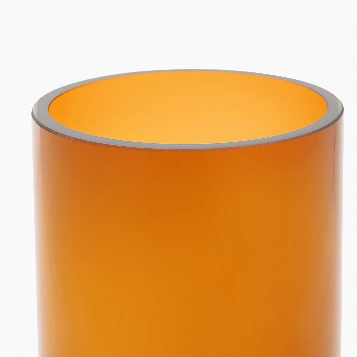 Dark Brown Cylindrical Straight Glass Vase - Small