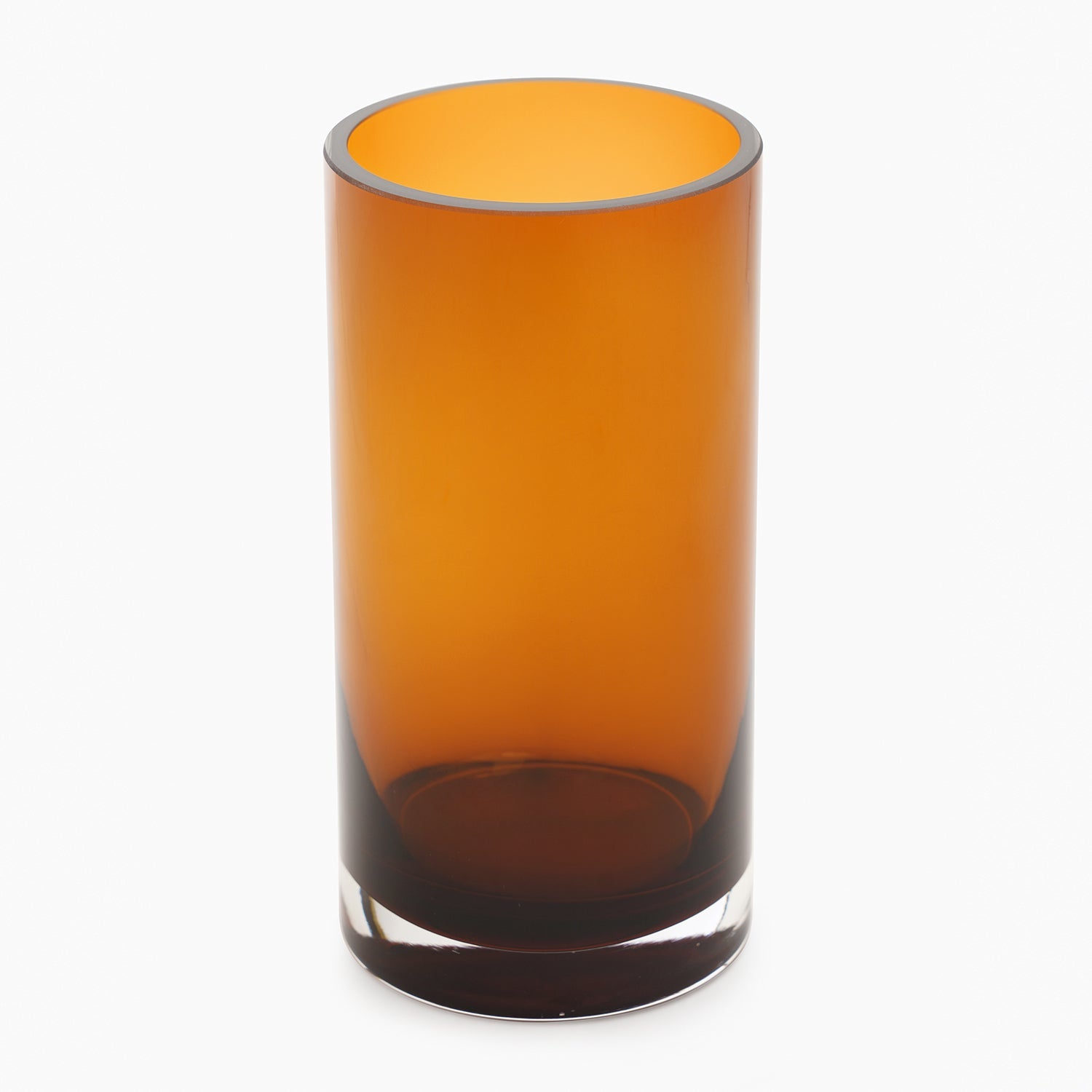 Dark Brown Cylindrical Glass Vase - Medium