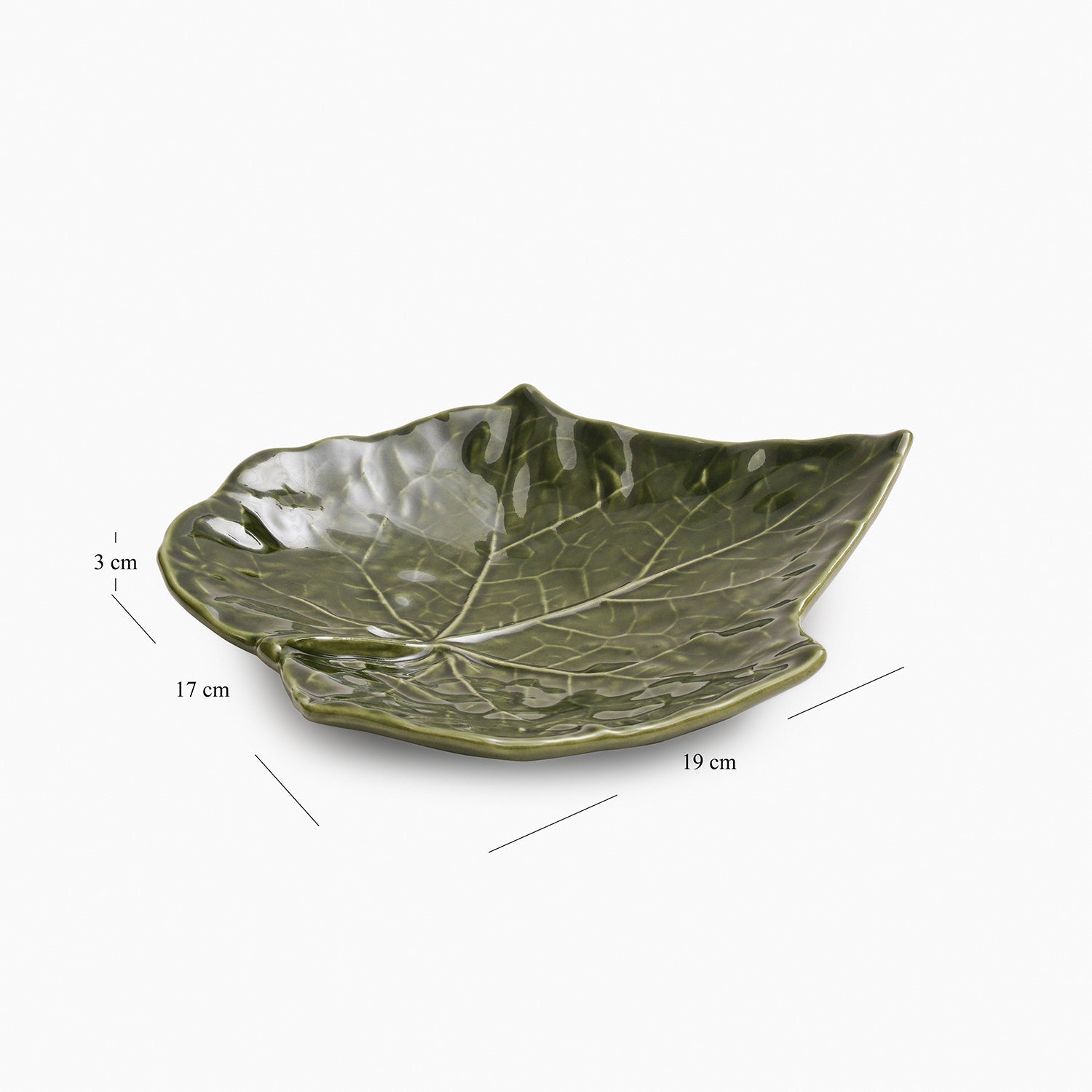 Green Maple Leaf Shaped Ceramic Platter