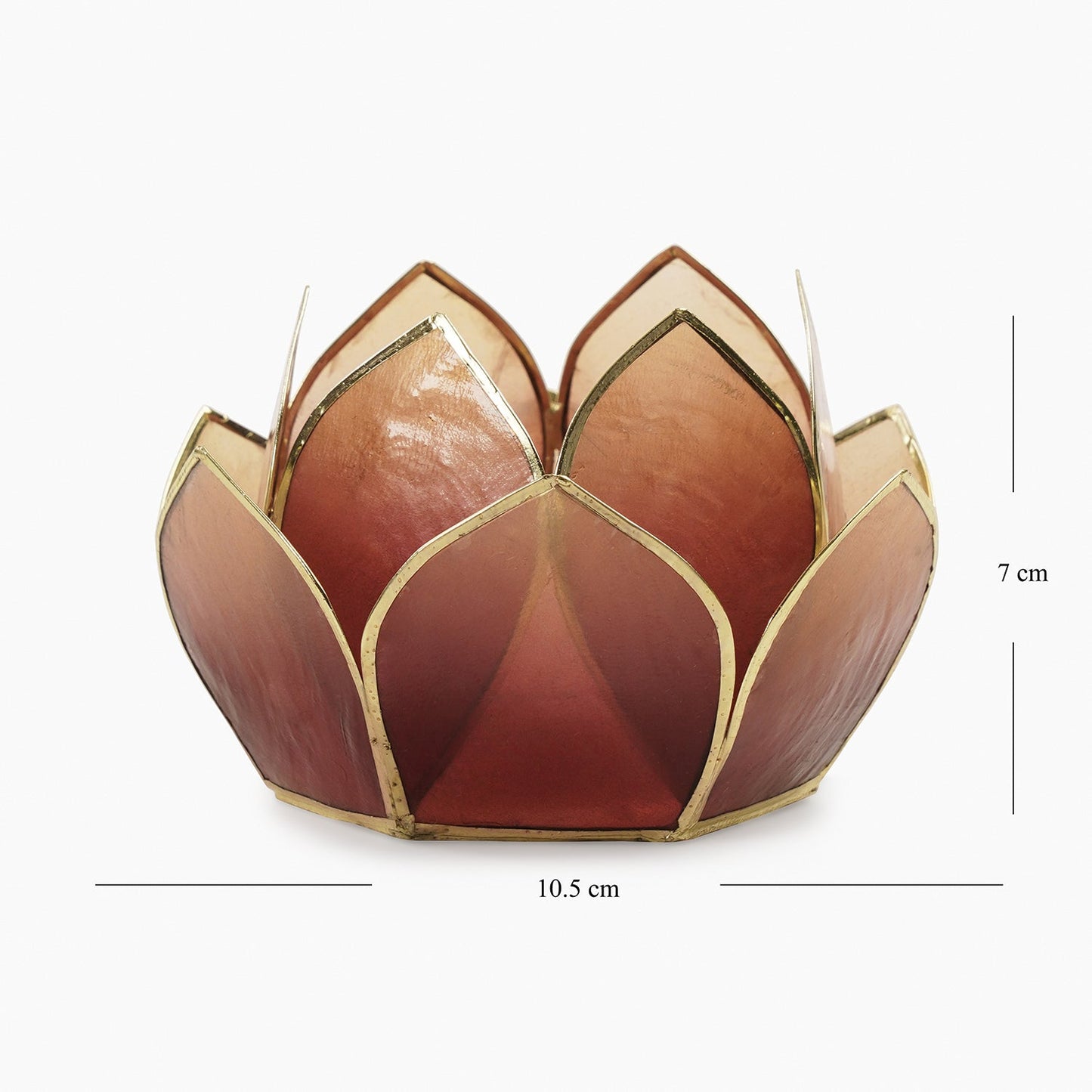 Burgundy & Gold Ombre 12 Petals Capiz Tealight Holder