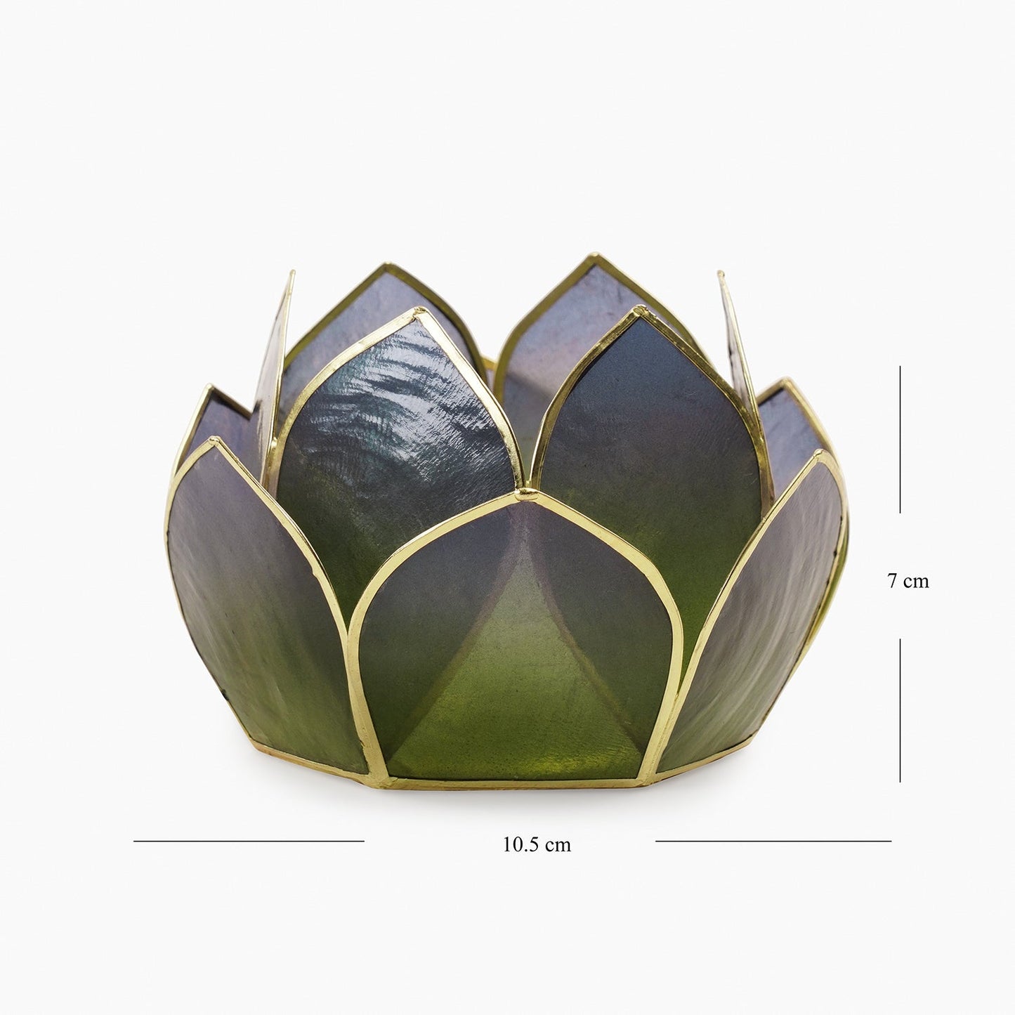 Green & Blue Ombre 12 Petals Capiz Tealight Holder