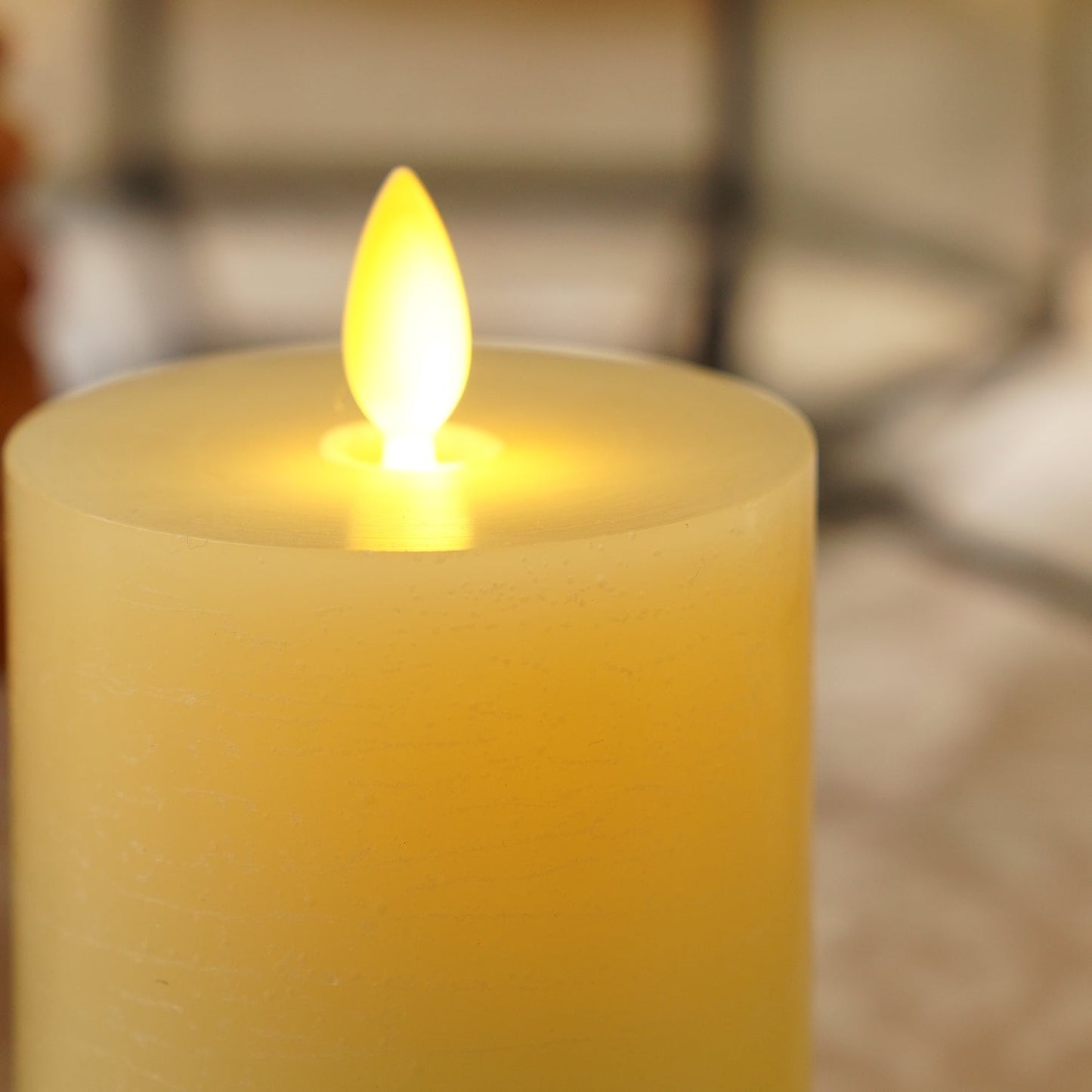Grey LED Flickering Flame Candle - Large