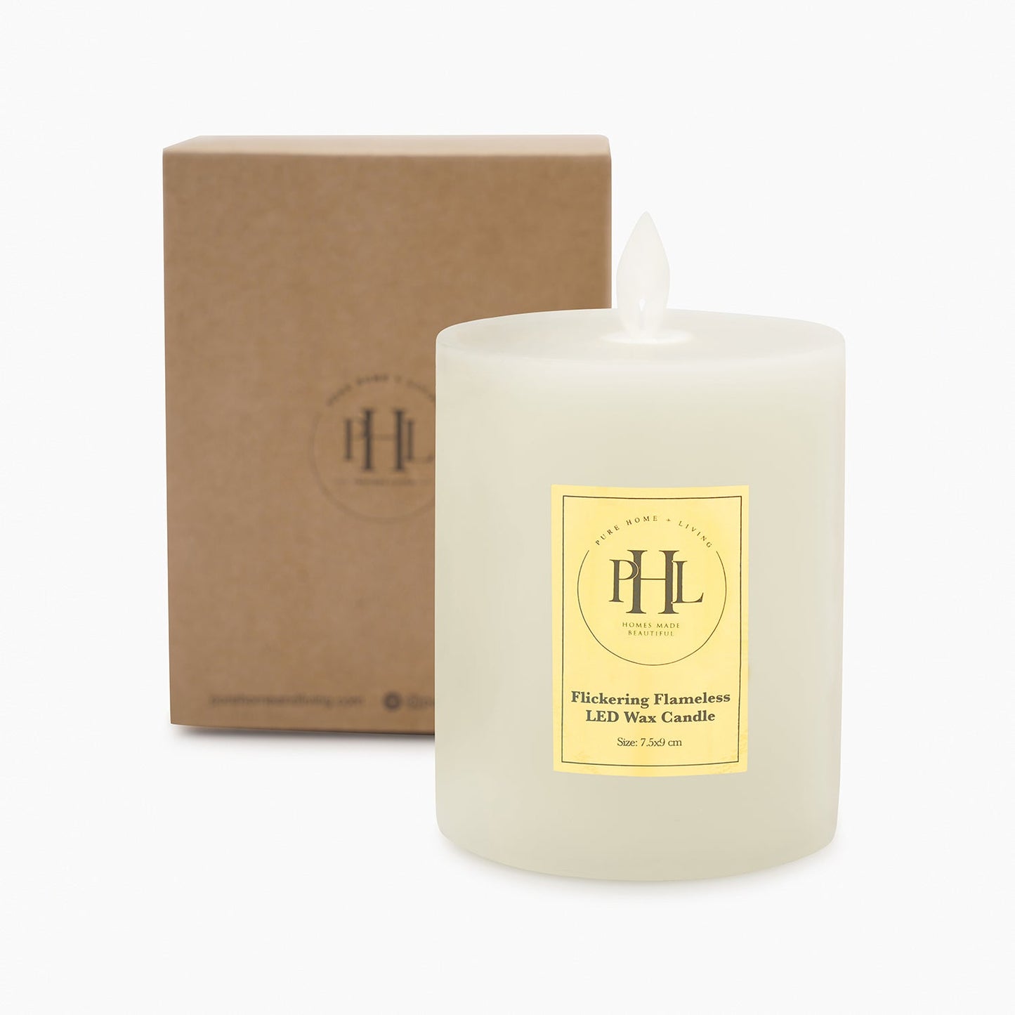 Grey LED Flickering Flame Candle - Small