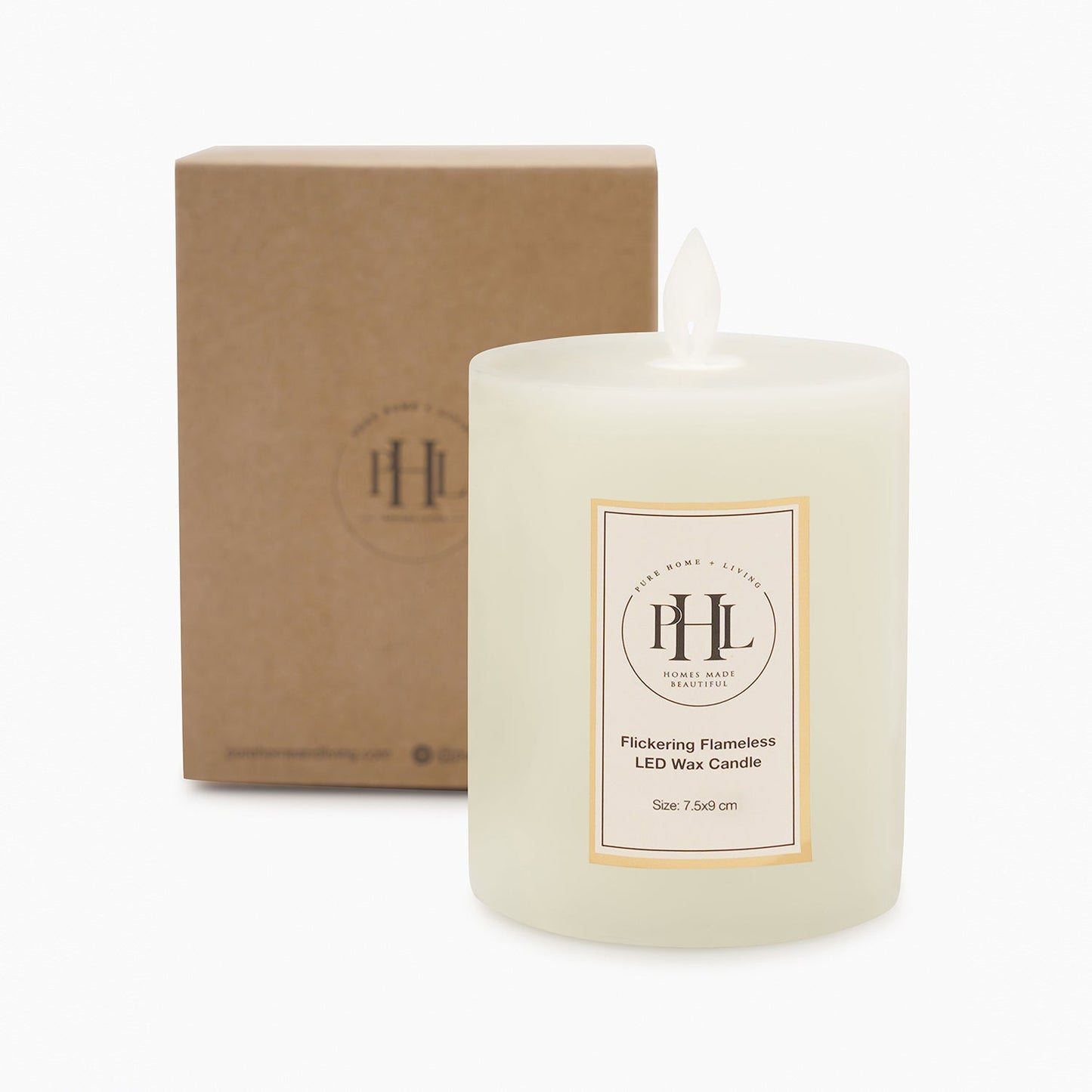 Ivory Flickering Flameless LED Taper Candle - Small