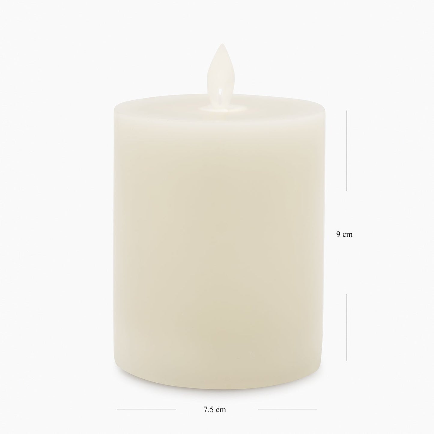 Grey LED Flickering Flame Candle - Small