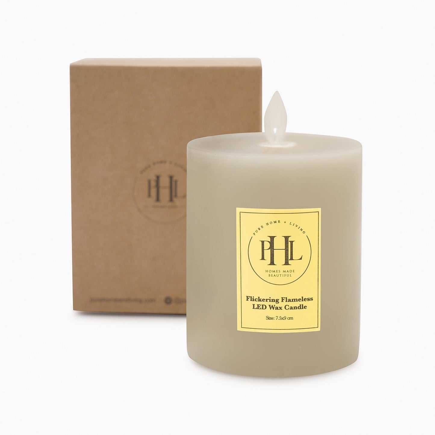 Grey LED Flickering Flame Candle - Small