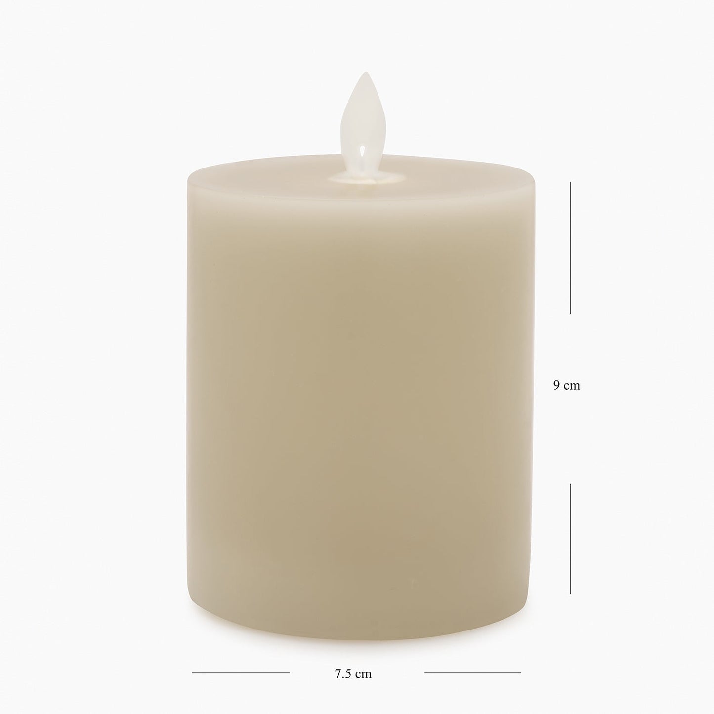 Grey LED Flickering Flame Candle - Small
