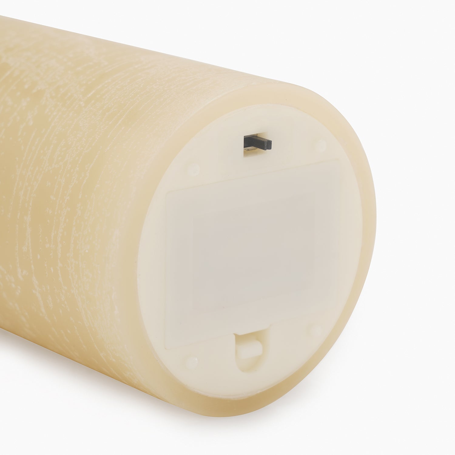 Beige LED Flickering Flame Wax Candle - Large