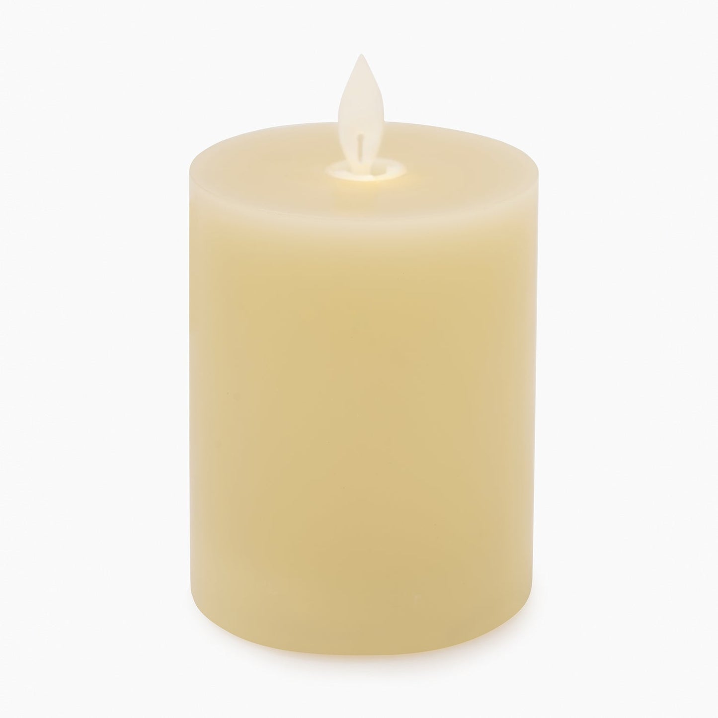 Beige LED Flickering Flame Wax Candle - Small