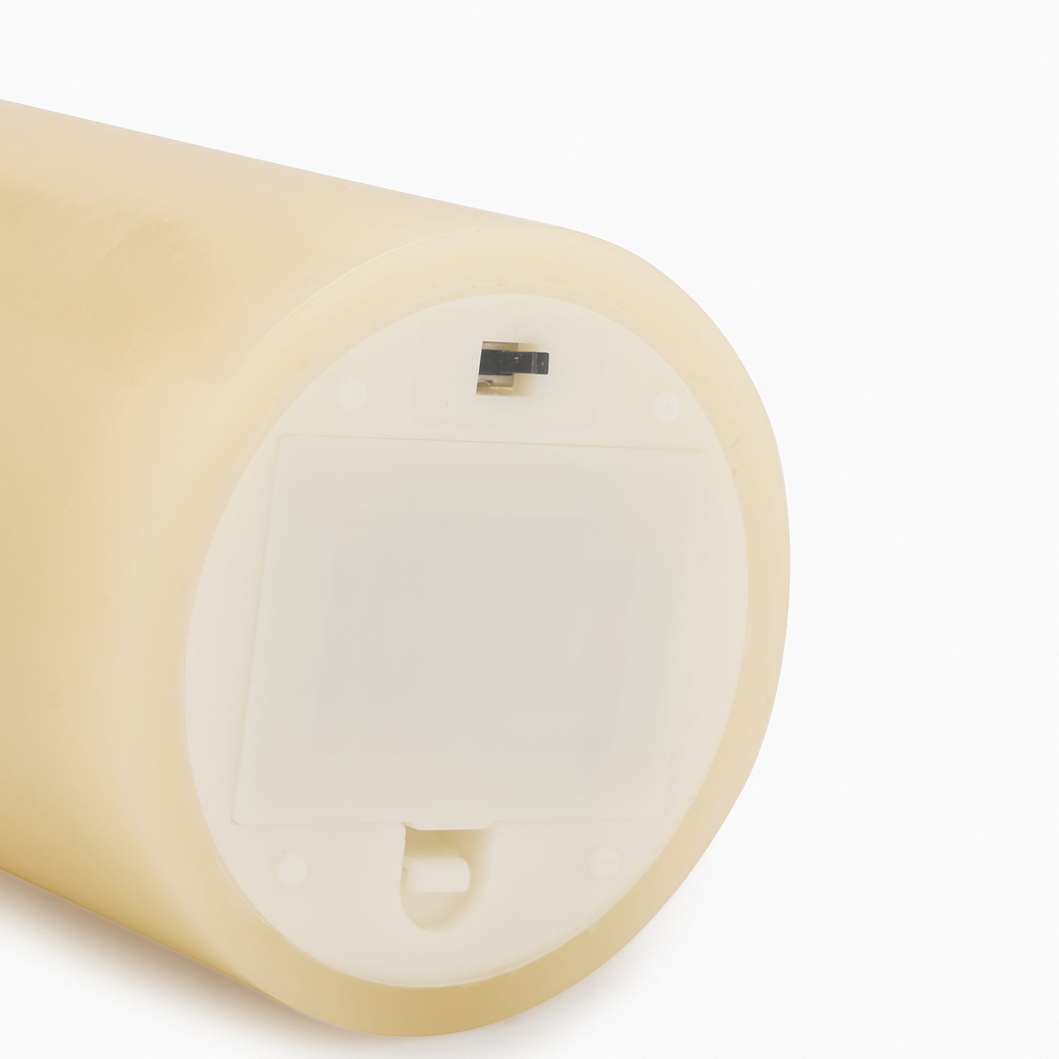 Beige LED Flickering Flame Wax Candle - Small