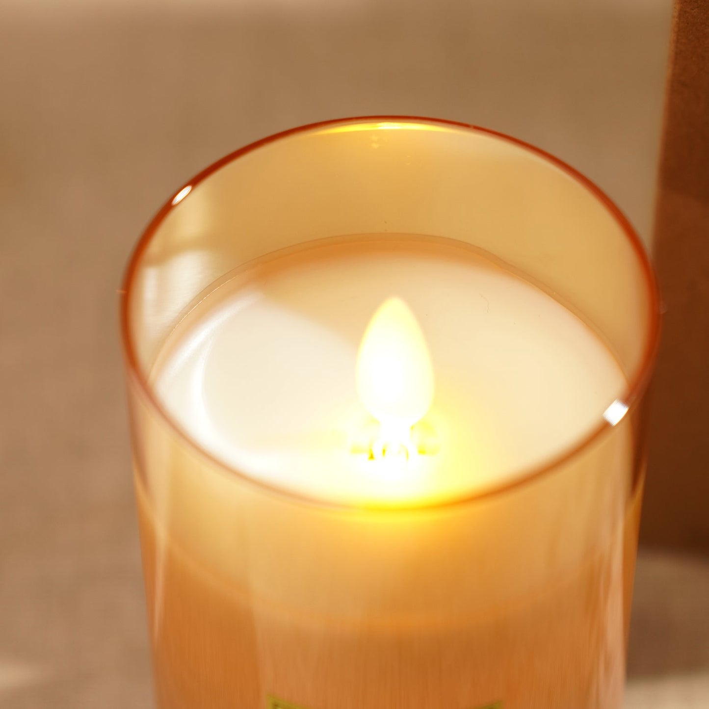 Amber LED Flickering Flame Candle - Large