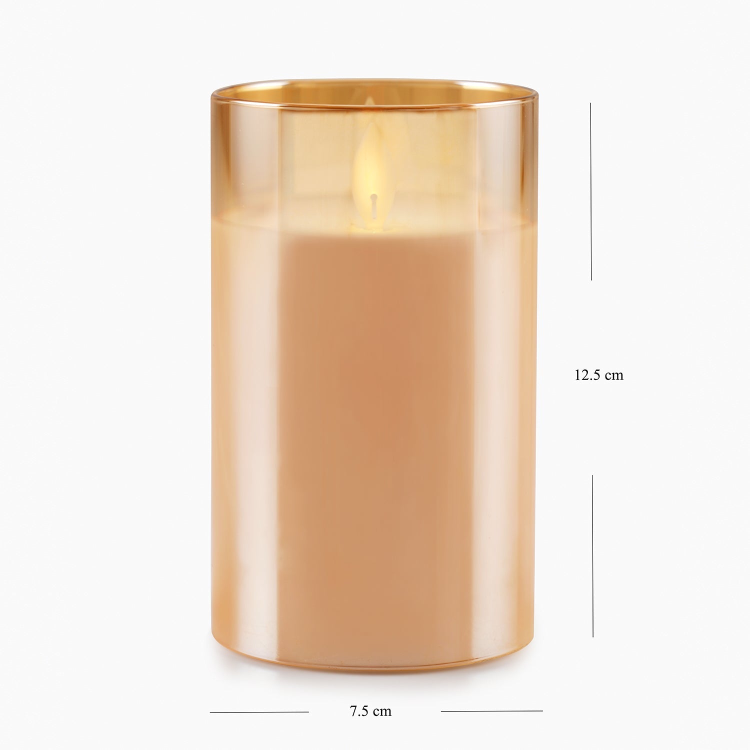 Amber LED Flickering Flame Candle - Large