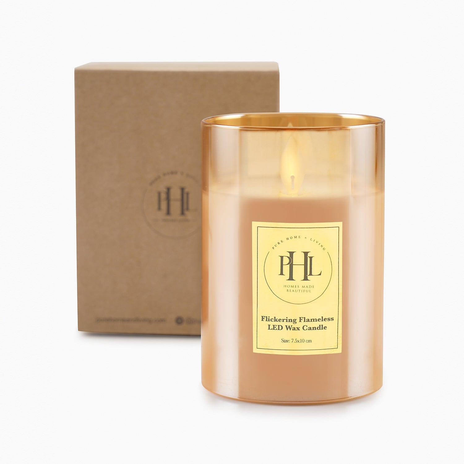 Amber LED Flickering Flame Candle - Small