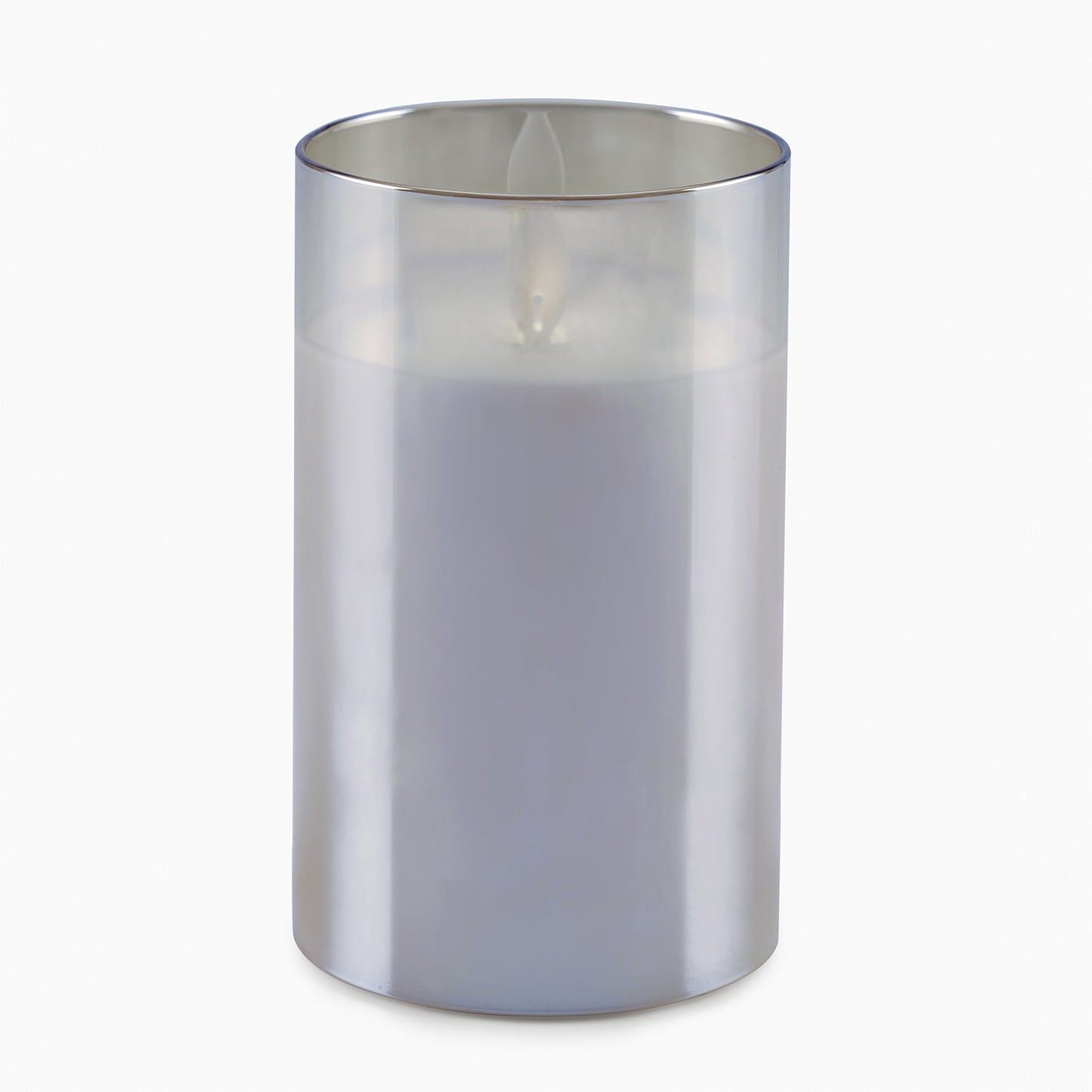 Grey LED Flickering Flame Candle - Large