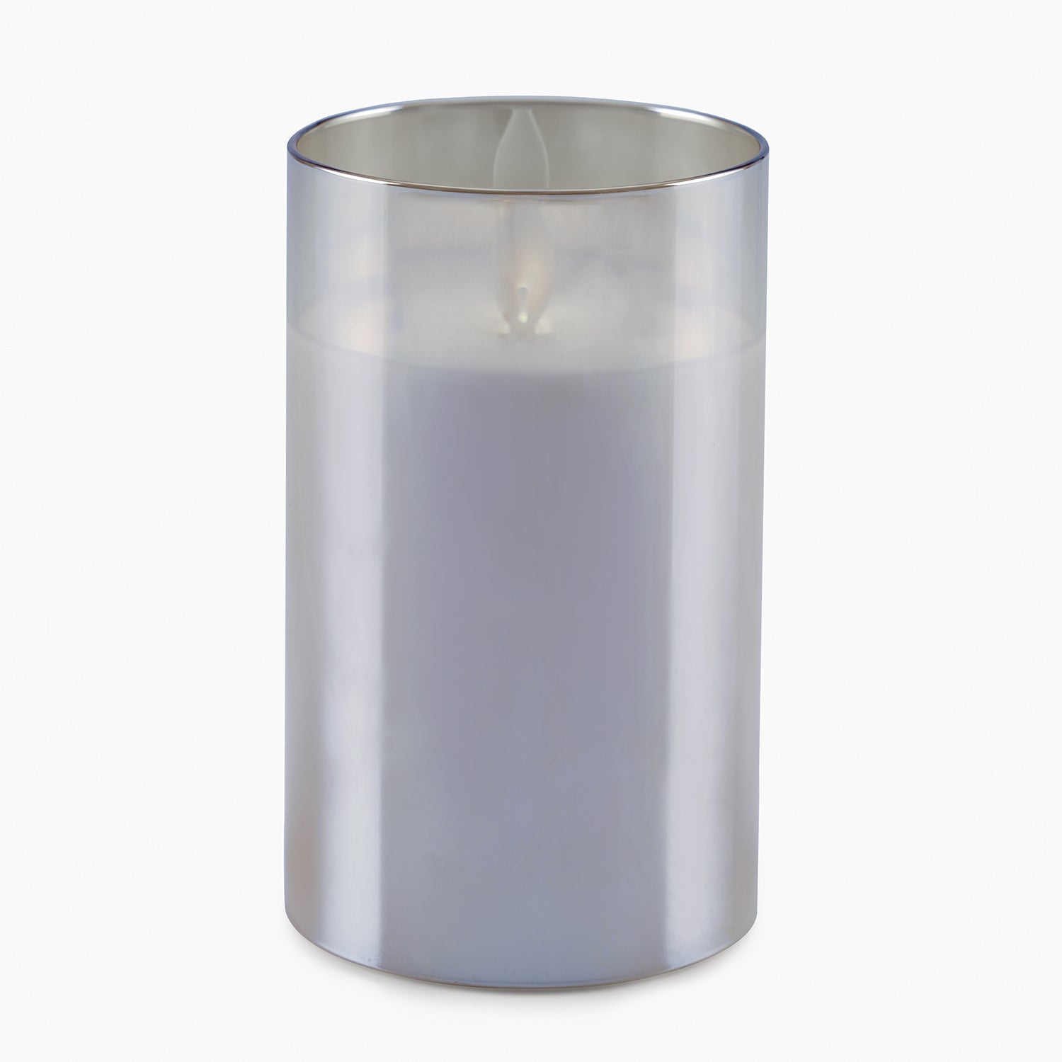 Grey LED Flickering Flame Candle - Large