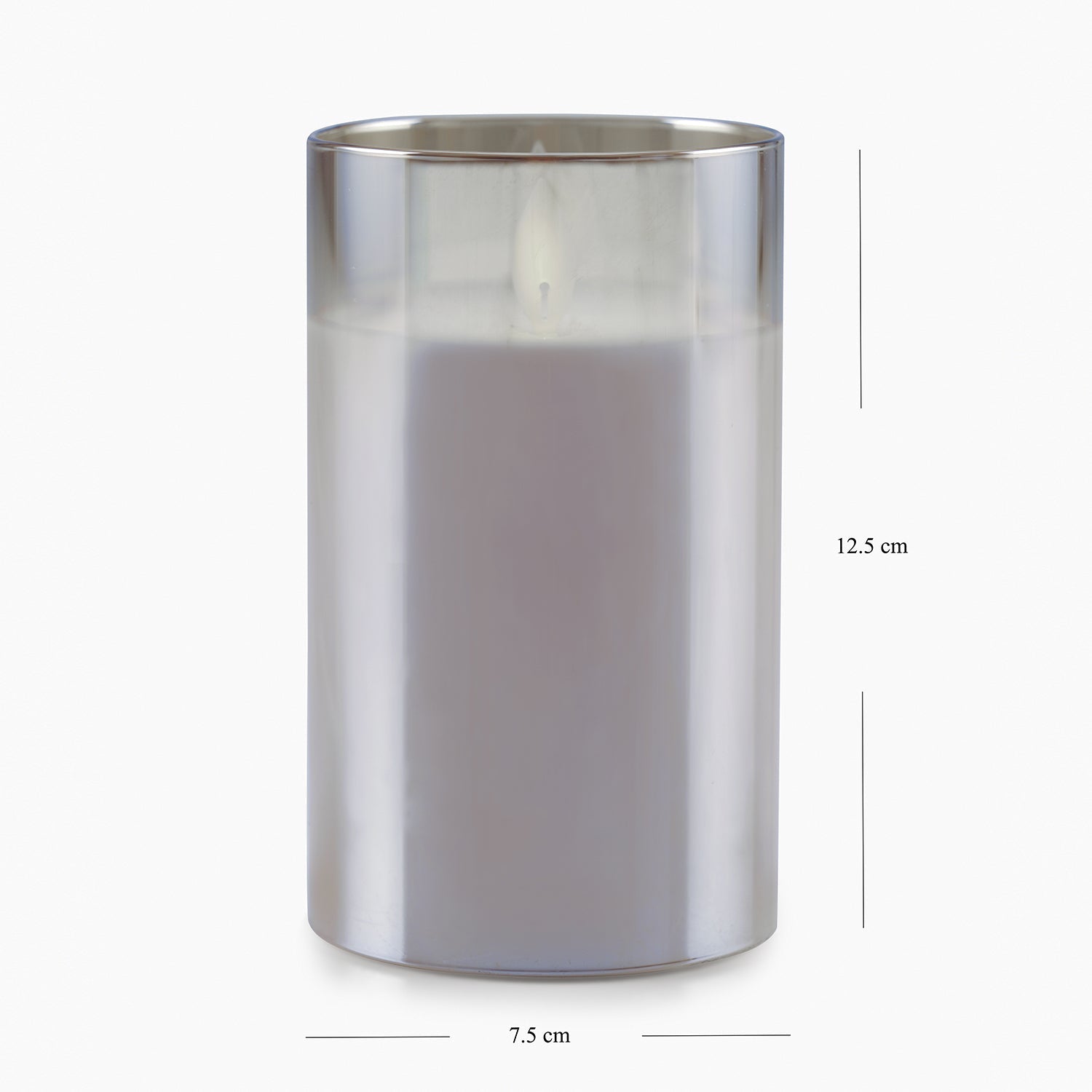Grey LED Flickering Flame Candle - Large