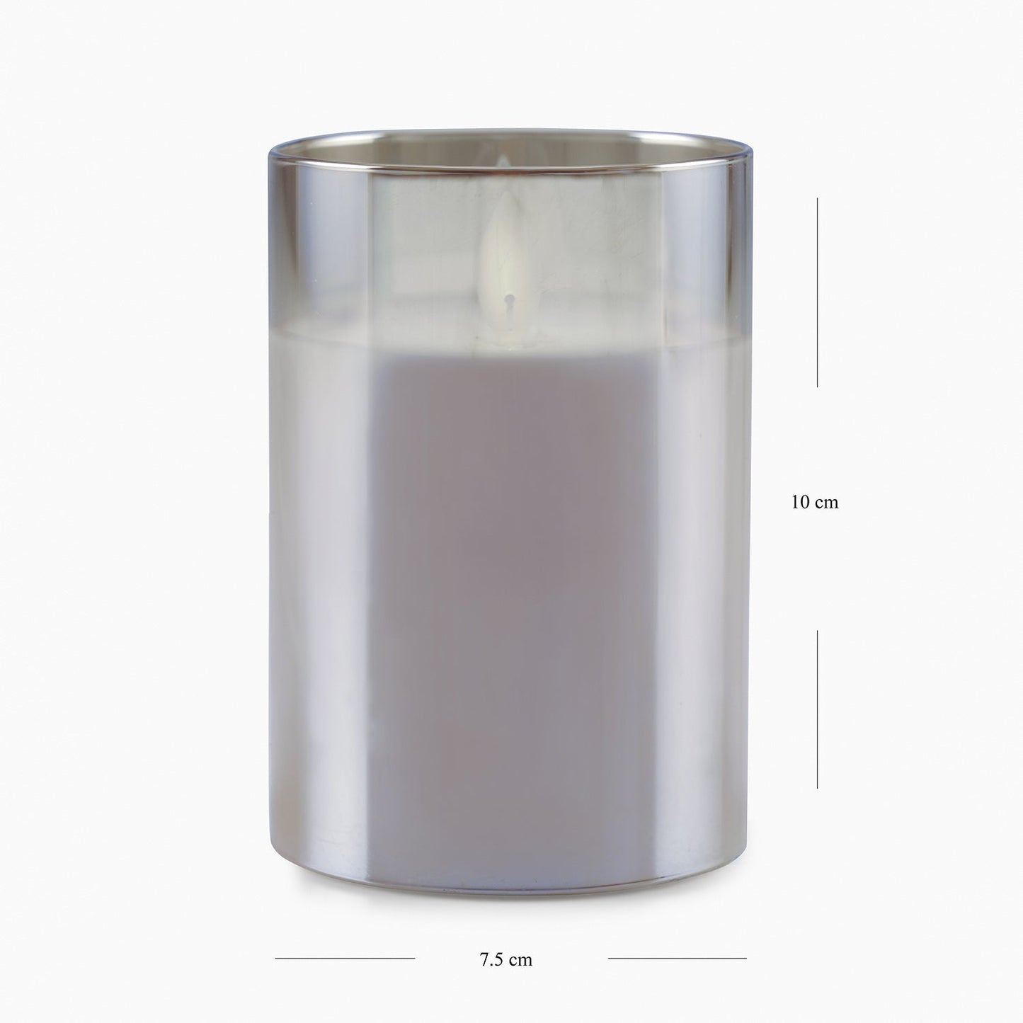 Grey LED Flickering Flame Candle - Small