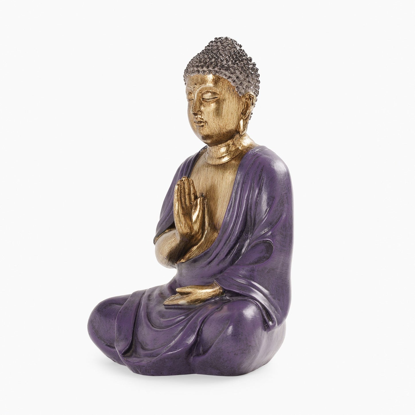 Purple Antique Finish Polyresin Buddha Figurine - Medium