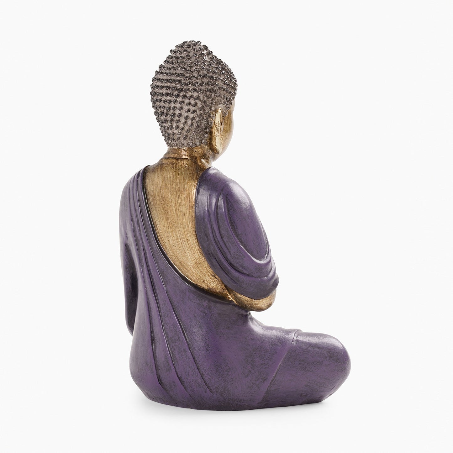 Purple Antique Finish Polyresin Buddha Figurine - Medium