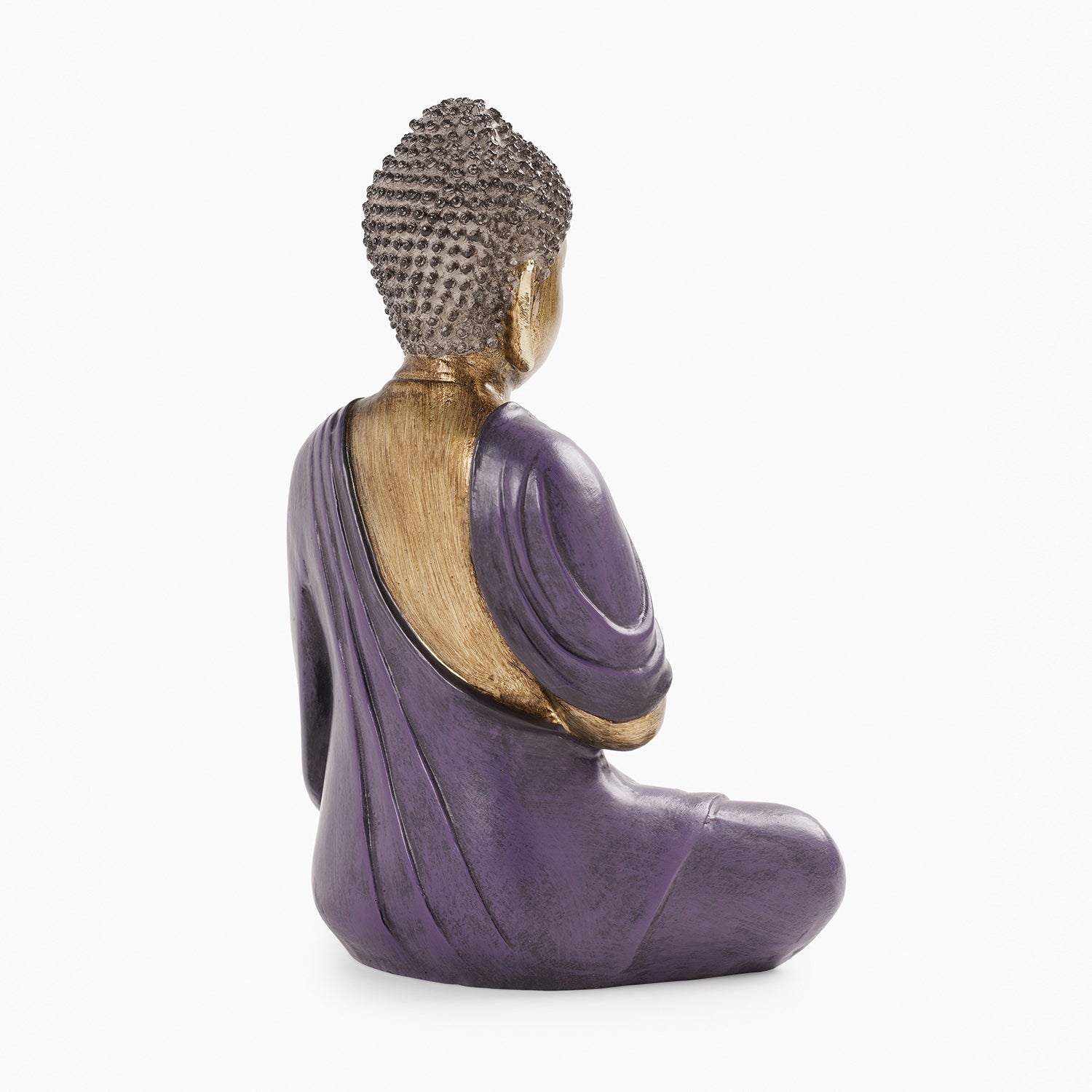 Purple Antique Finish Polyresin Buddha Figurine - Medium