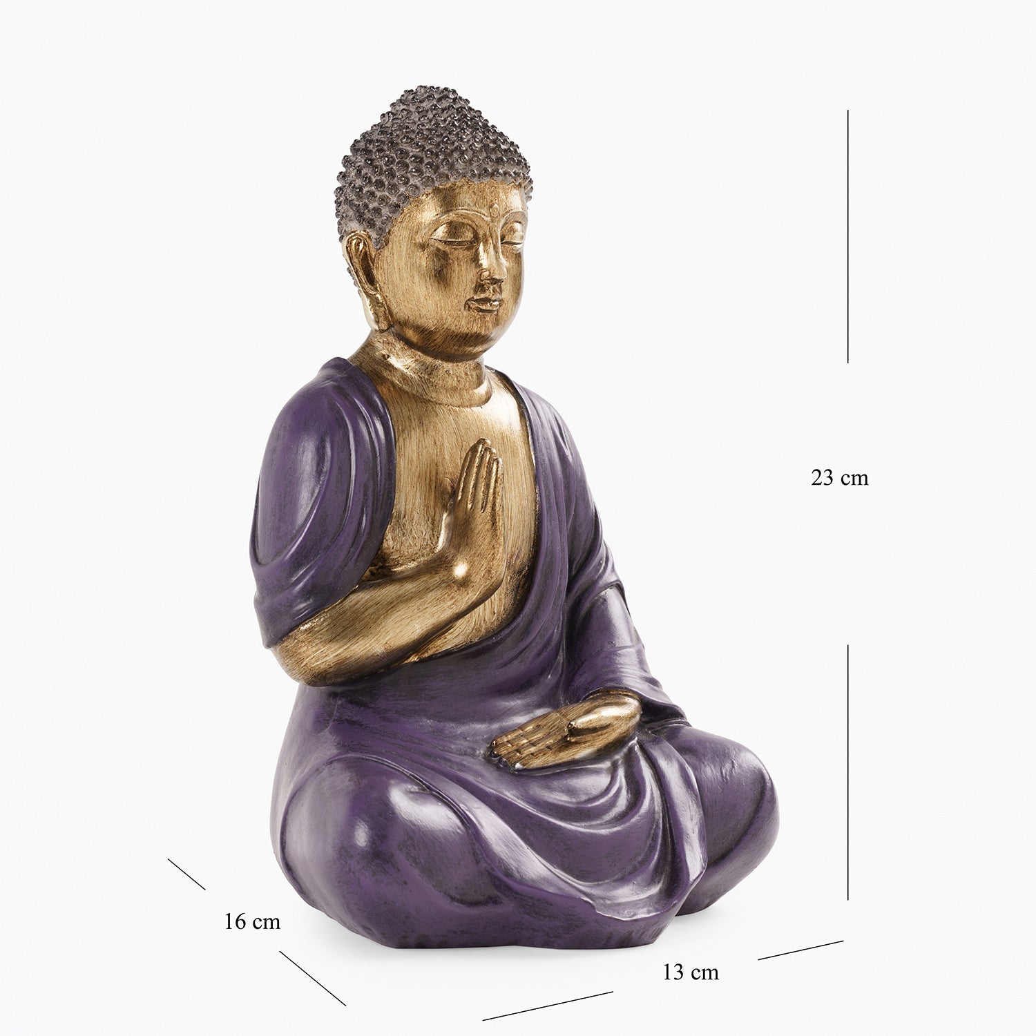 Purple Antique Finish Polyresin Buddha Figurine - Medium