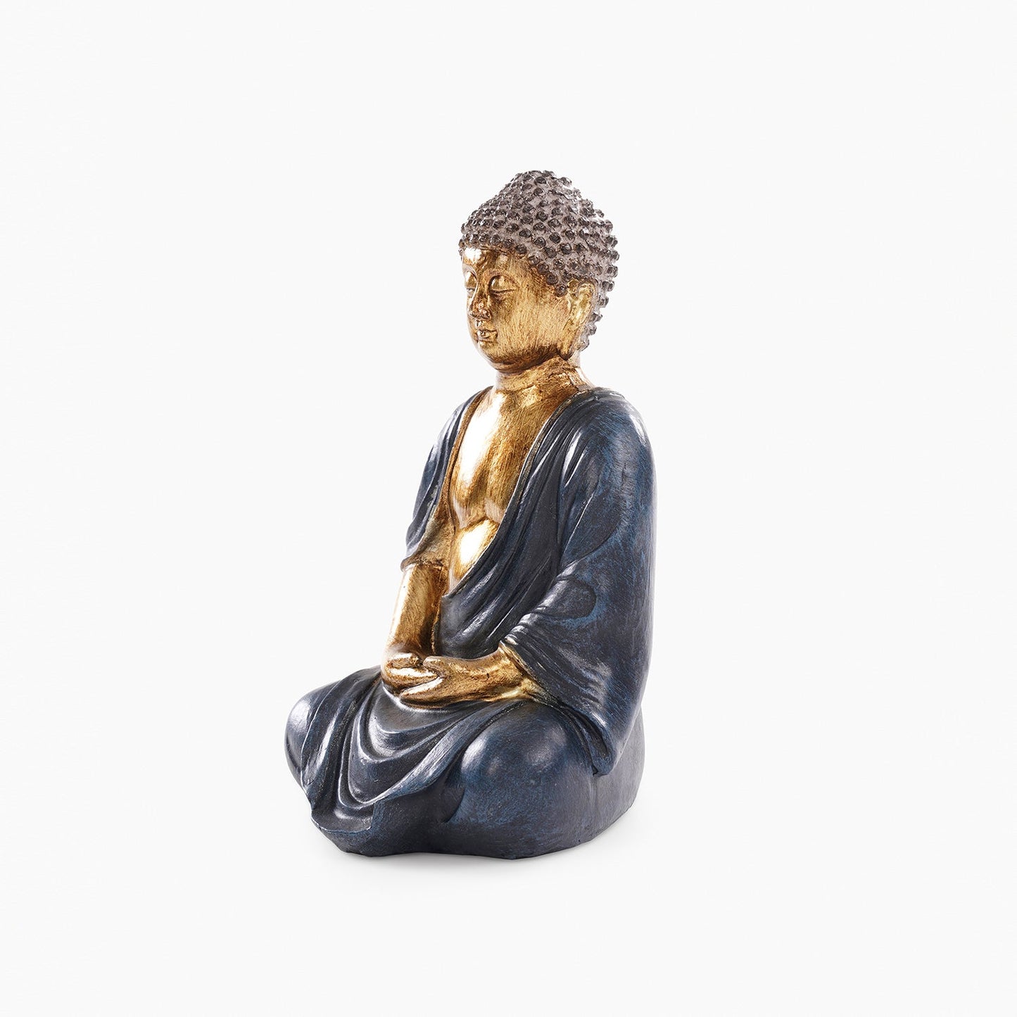 Blue Antique Finish Polyresin Buddha Figurine - Small
