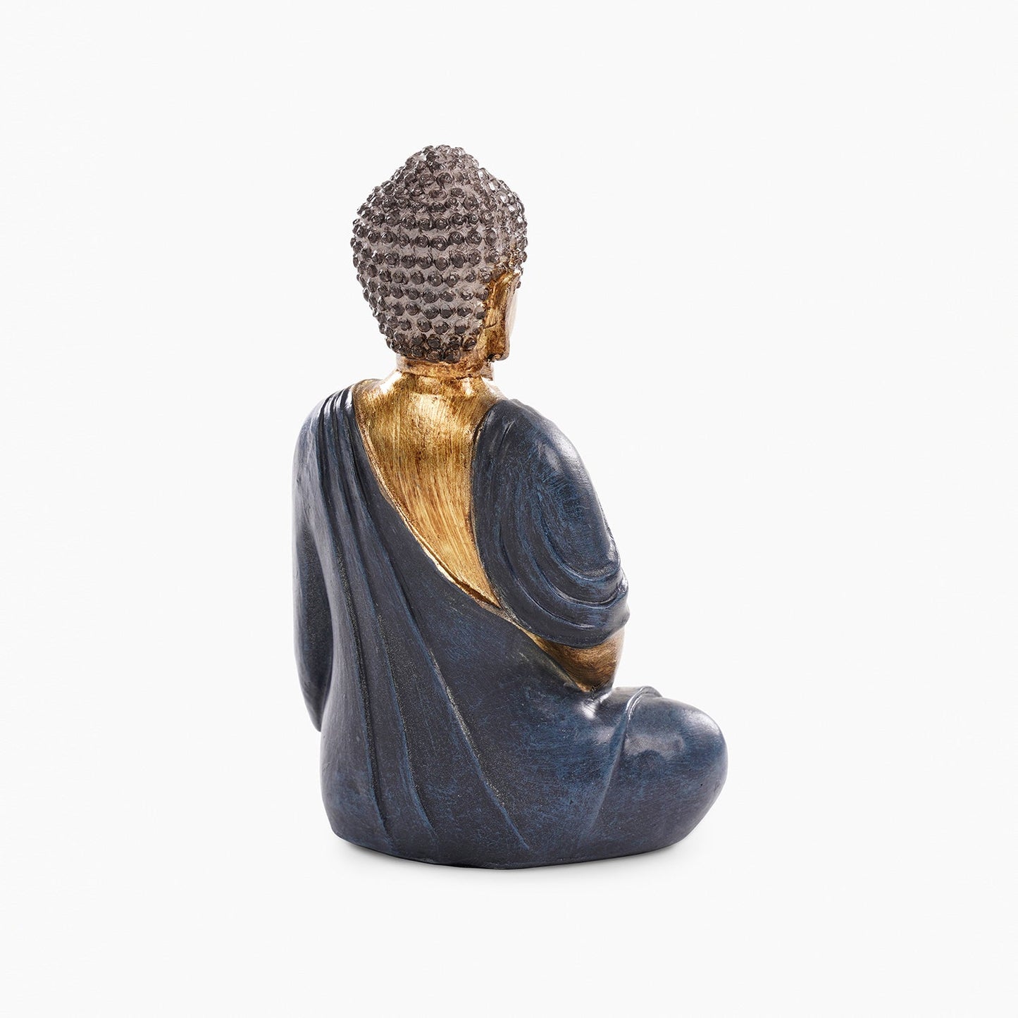Blue Antique Finish Polyresin Buddha Figurine - Small