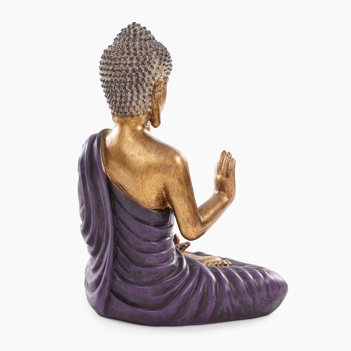 Purple Antique Finish Polyresin Buddha Figurine - Large