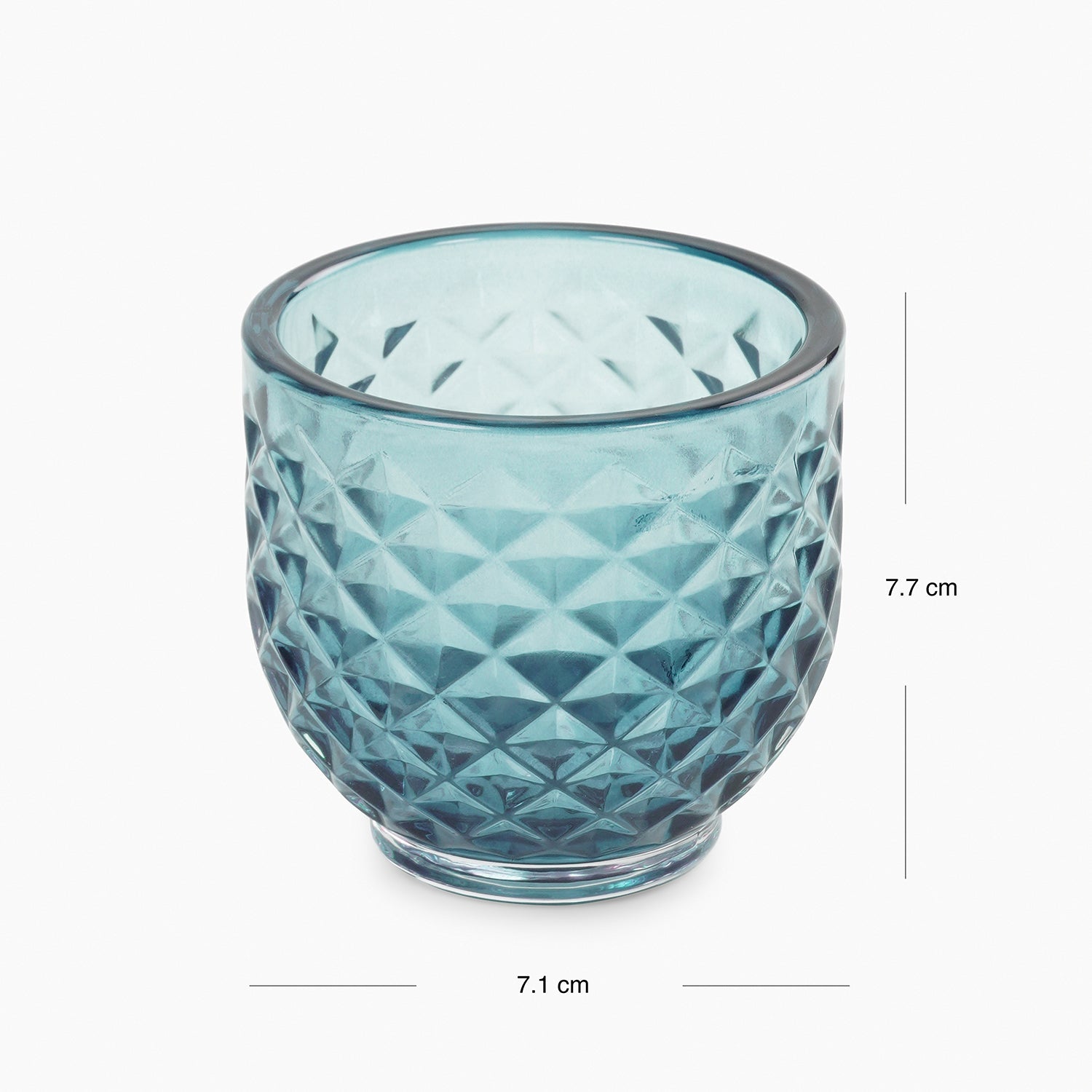 Set of 4 Teal Diamond Cut Tealight Holders