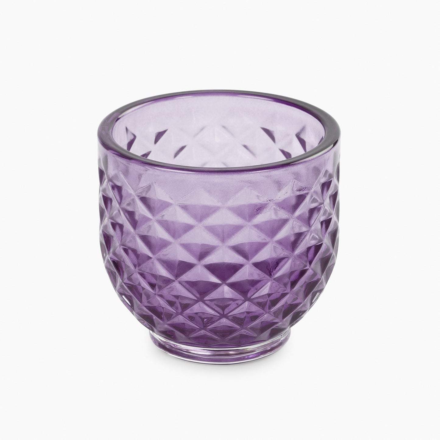 Set of 4 Purple Diamond Cut Tealight Holders