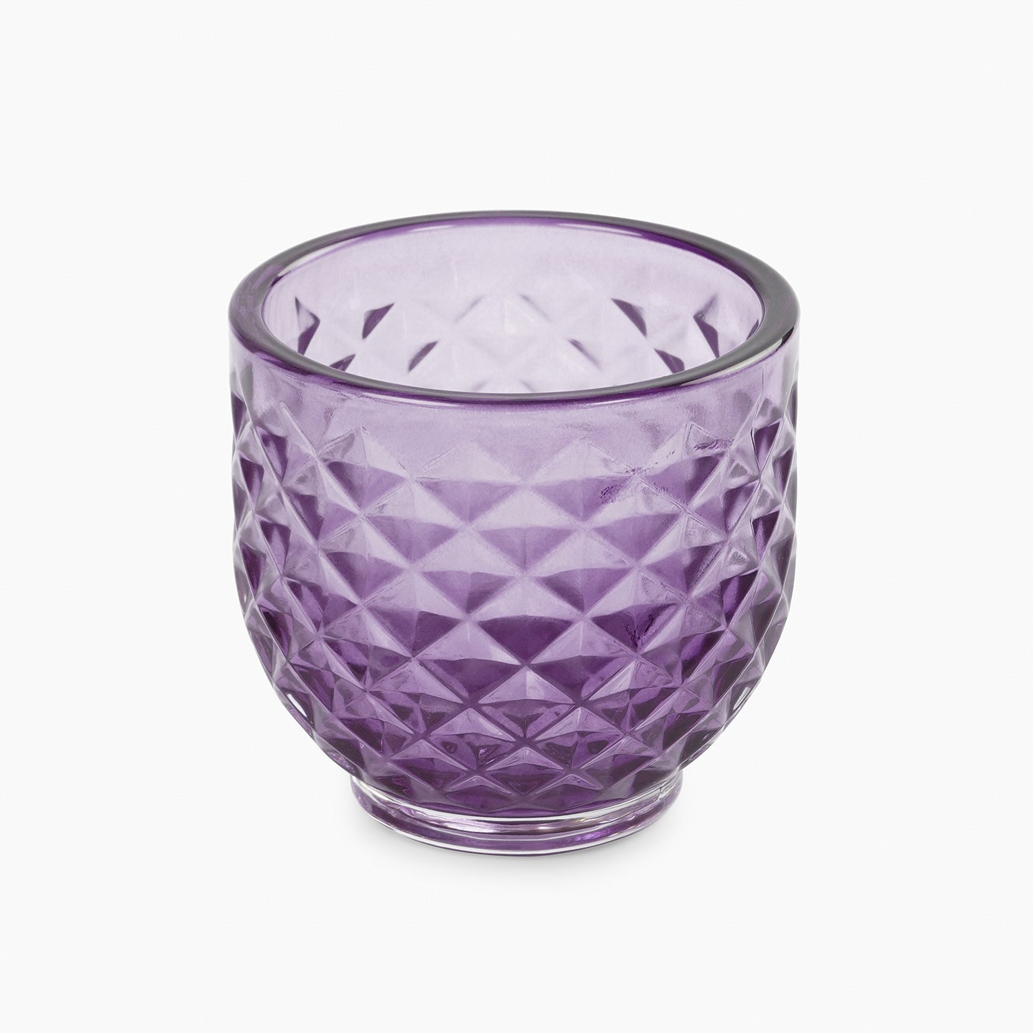 Set of 4 Purple Diamond Cut Tealight Holders