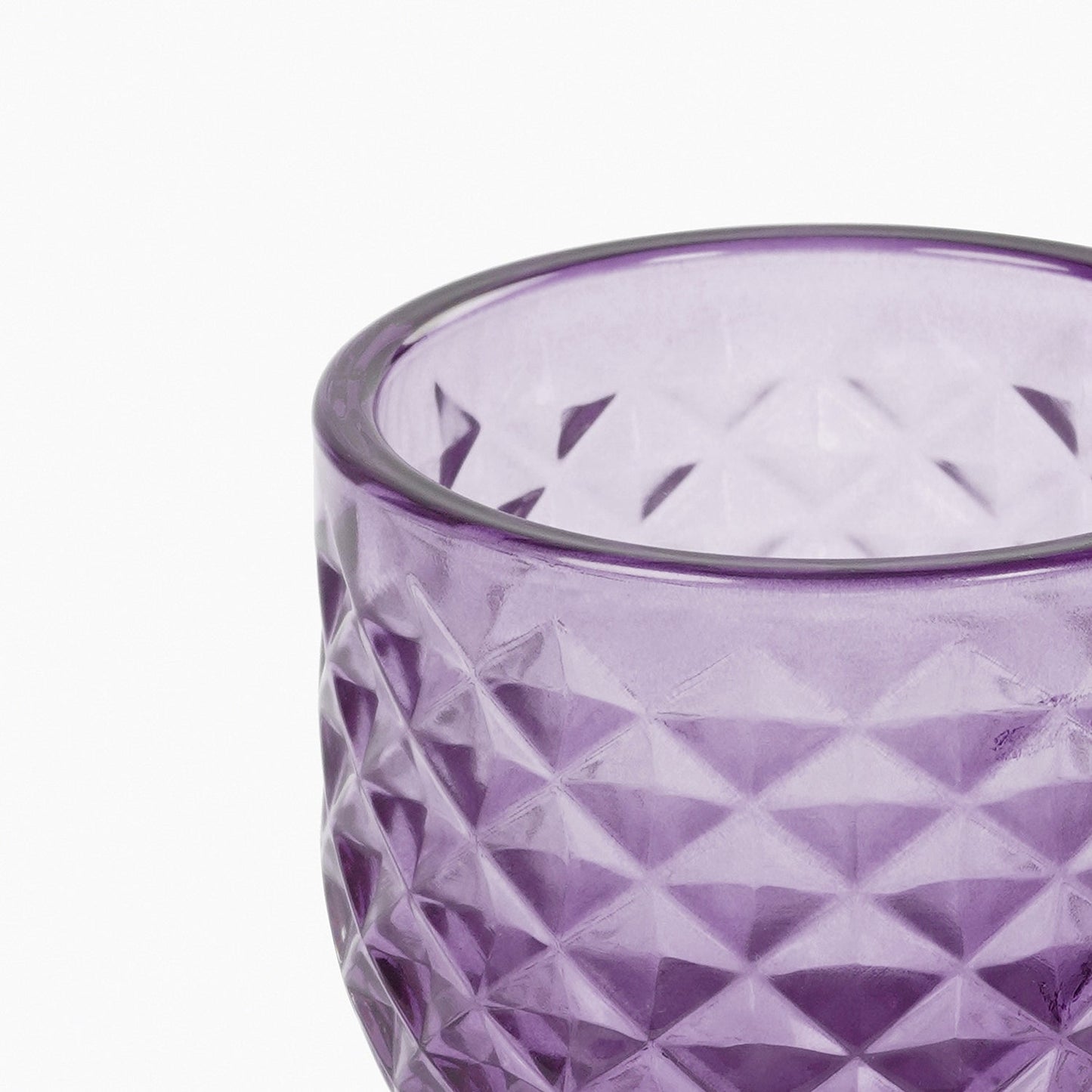 Set of 4 Purple Diamond Cut Tealight Holders