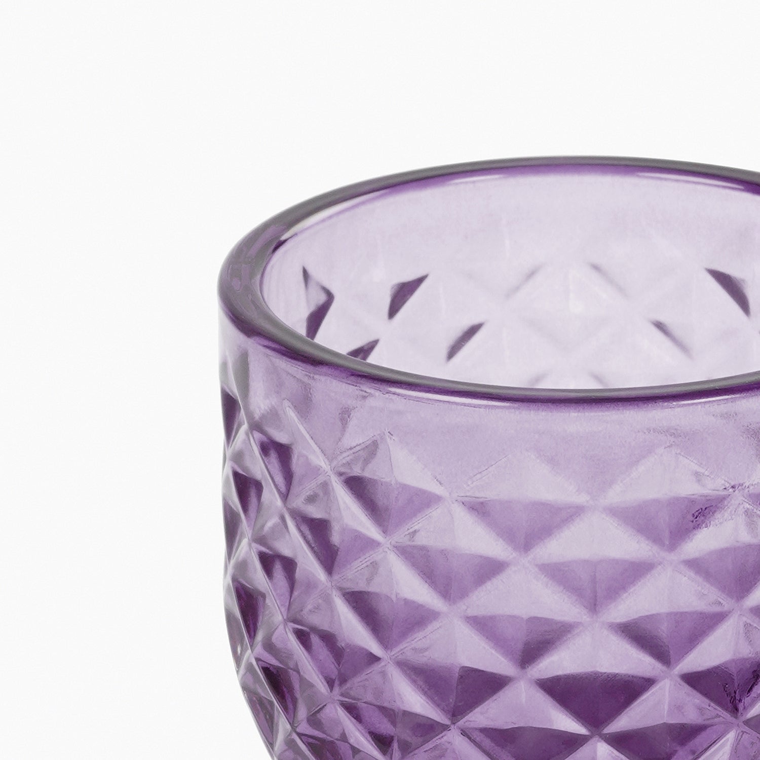 Set of 4 Purple Diamond Cut Tealight Holders