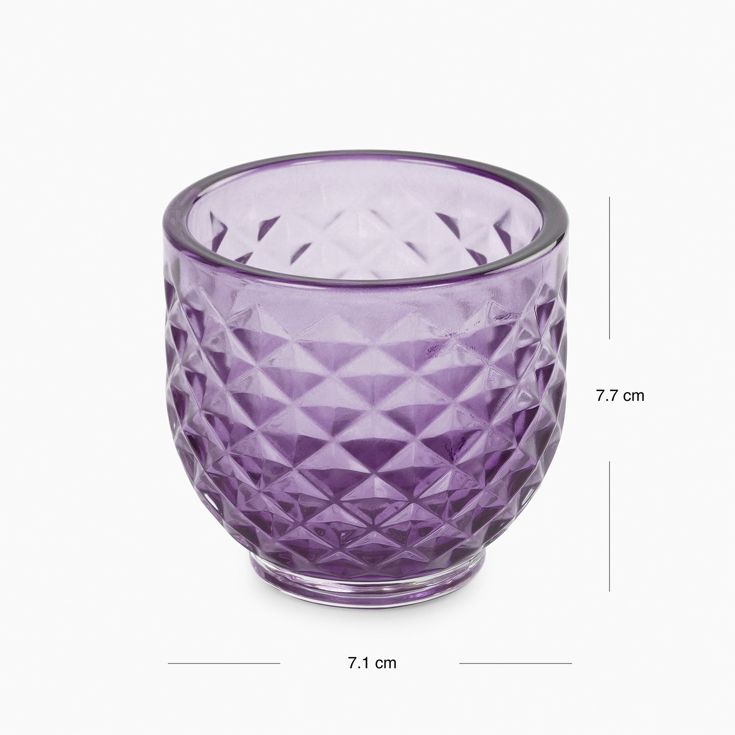 Set of 4 Purple Diamond Cut Tealight Holders