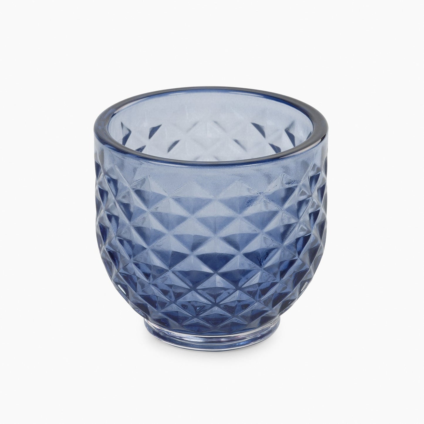 Set of 4 Blue Diamond Cut Tealight Holders