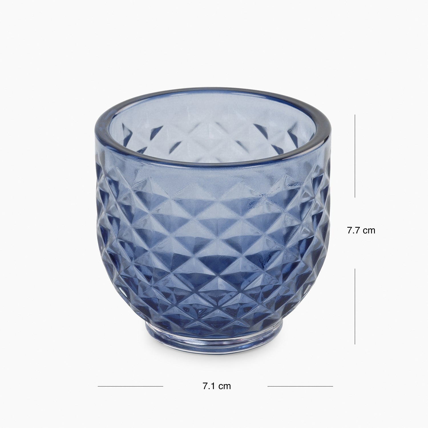 Set of 4 Blue Diamond Cut Tealight Holders