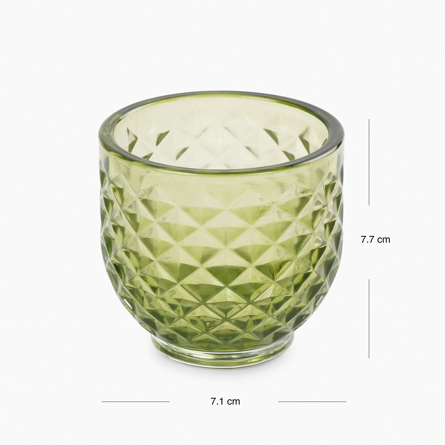Set of 4 Green Diamond Cut Tealight Holders