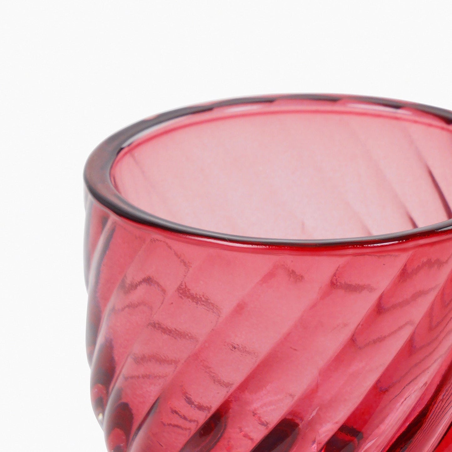 Set of 4 Red Swirl Cut Tealight Holders