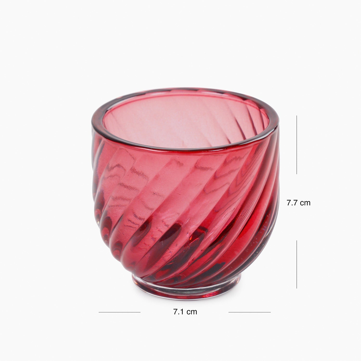Set of 4 Red Swirl Cut Tealight Holders