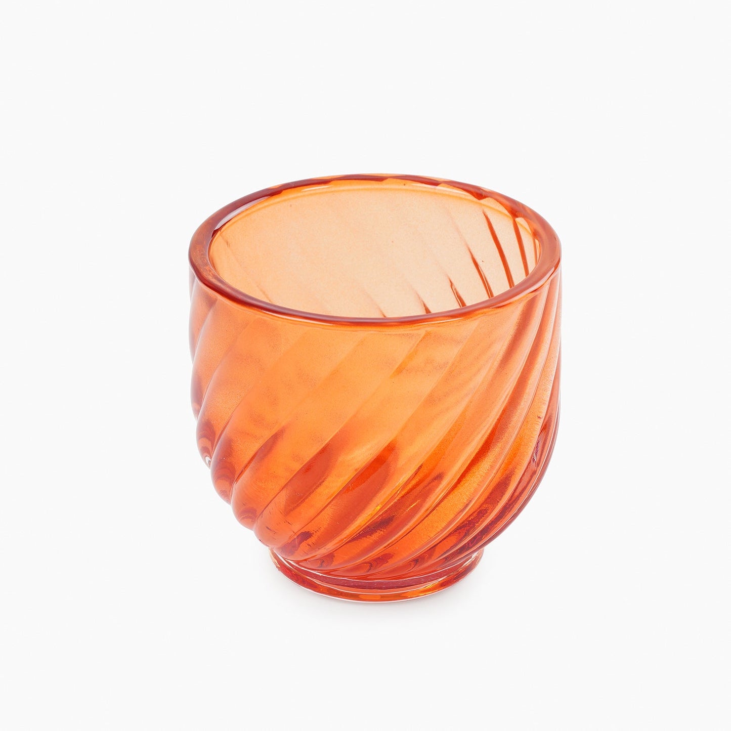 Set of 4 Orange Swirl Cut Tealight Holders