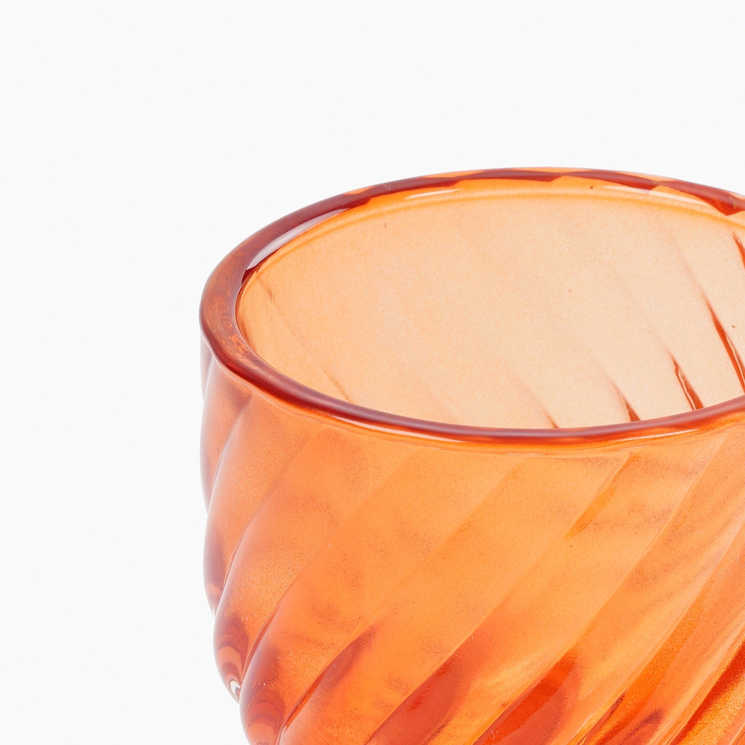 Set of 4 Orange Swirl Cut Tealight Holders