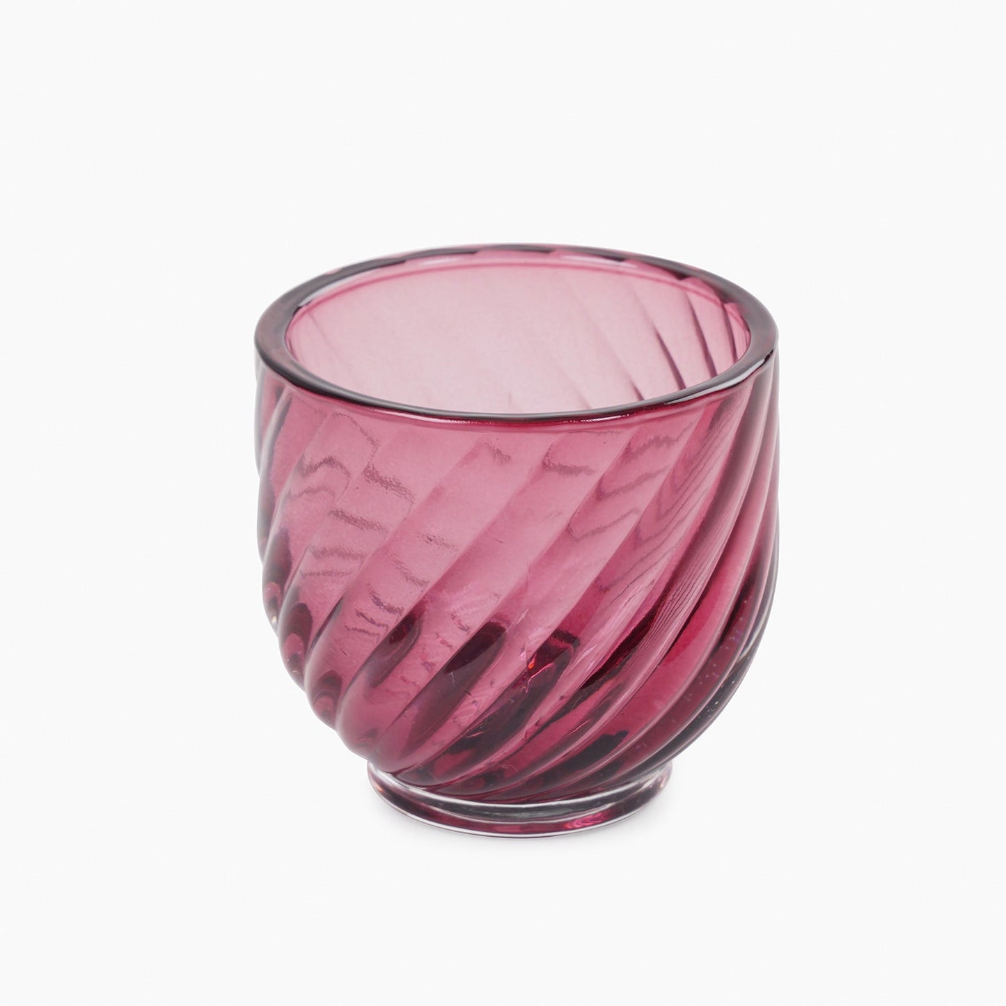 Set of 4 Old Rose Swirl Cut Tealight Holders