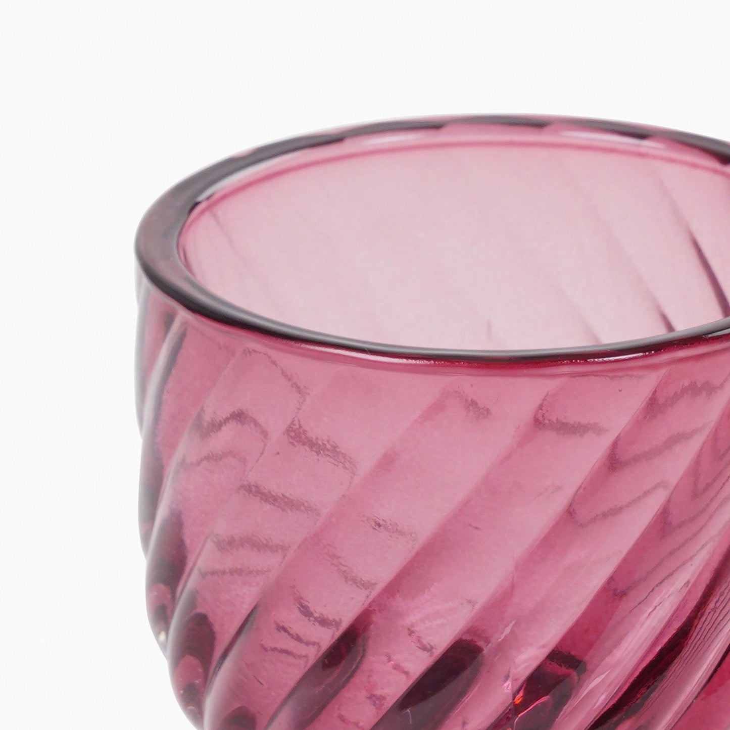 Set of 4 Old Rose Swirl Cut Tealight Holders